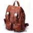brown leather school backpack