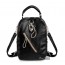 black Western leather backpack