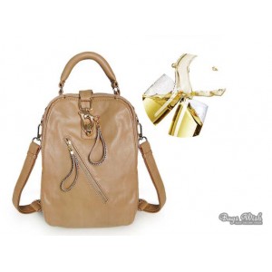 apricot Western leather backpack