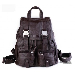 Leather travel bag, leather school backpack