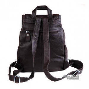 coffee leather school backpack