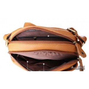 brown leather vintage messenger bag