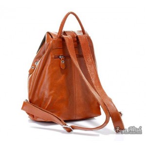 brown leather back pack purse