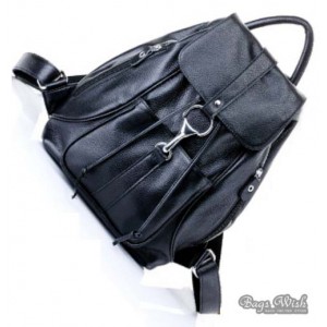 black Leather backpack satchel