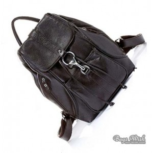 coffee leather back pack purse