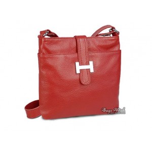 red Leather messenger bag