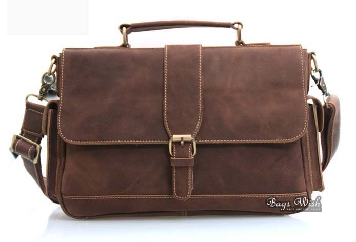 High quality leather briefcase, 13 laptop bag - BagsWish