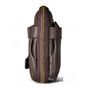 brown mens leather zip wallet