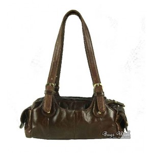 Soft leather handbag coffee
