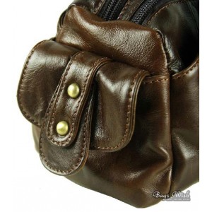 coffee tote leather handbag