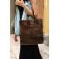 womens coffee tote bag leather