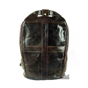 Leather backpack handbag coffee, stylish 14 laptop backpack