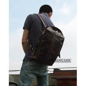Leather backpack handbag coffee
