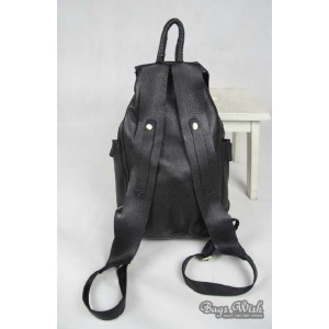 black Leather backpack for women