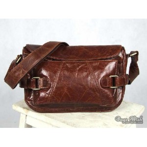 Leather womens messenger bag