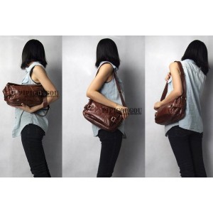 brown leather travel bag for women