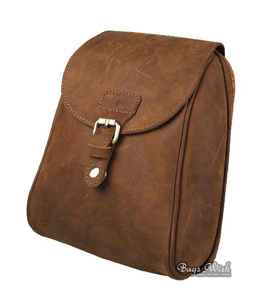 Small leather backpack, vintage brown leather backpack - BagsWish