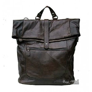 retro leather backpack for men brown