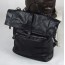 Vintage leather backpack for men black