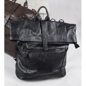 black mens leather backpack