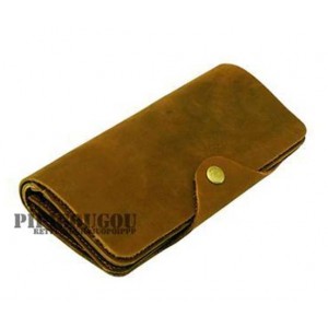 brown old leather wallet