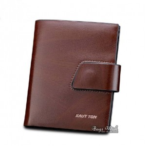 Slim leather wallet, brown small leather wallet
