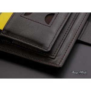 brown small leather wallet