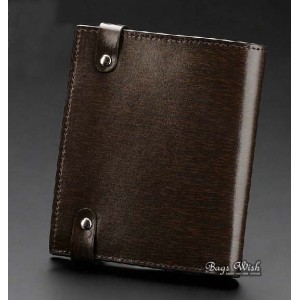 Small leather wallet for men coffee