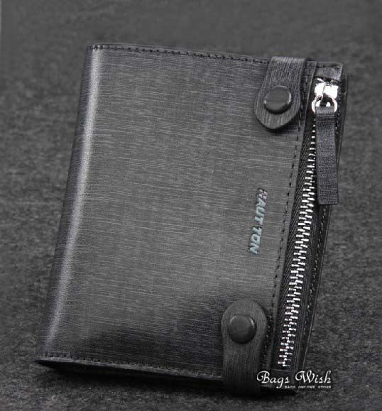 Small leather wallet for men coffee, grey stylish mens wallet - BagsWish