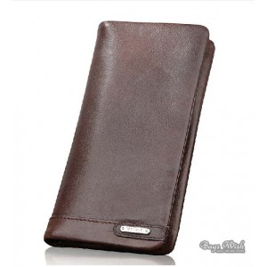 Soft leather wallets for men, coffee wallet purse