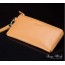 yellow leather clutch purse