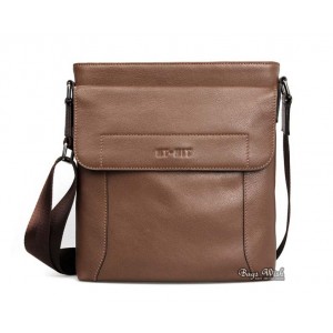 khaki leather messenger bag for men