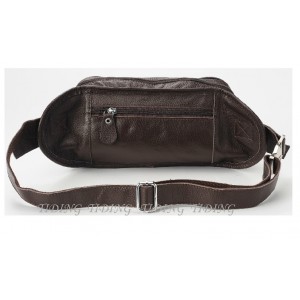 Zippered leather pouch coffee