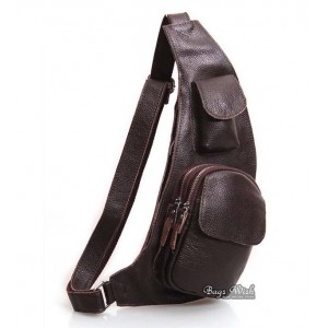 leather One strap backpack