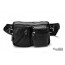 Mens leather fanny pack black