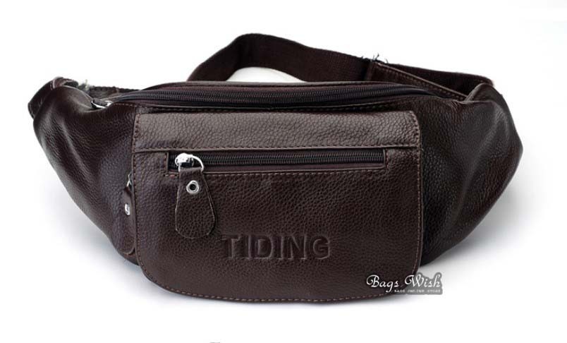 Mens fanny pack black, coffee leather waist pack - BagsWish