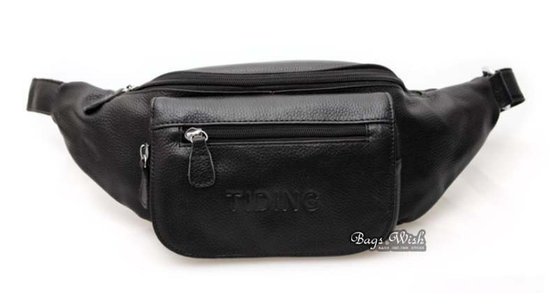 Mens fanny pack black, coffee leather waist pack - BagsWish