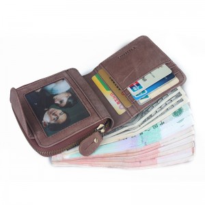 brown rugged leather wallet