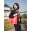 red high quality leather handbag
