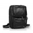 Leather messenger backpack black