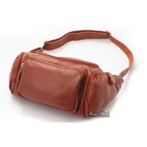 brown leather waistpack