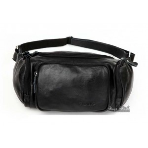 black Leather travel pouch