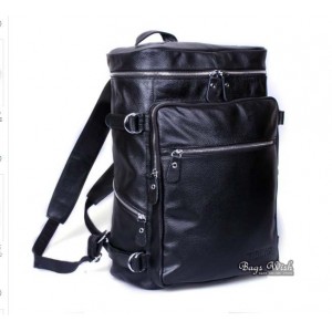 Leather rucksack backpack black, 14 inch notebook backpack