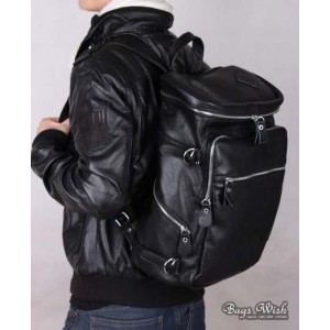 mens Leather rucksack backpack