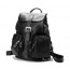 Leather school backpack black