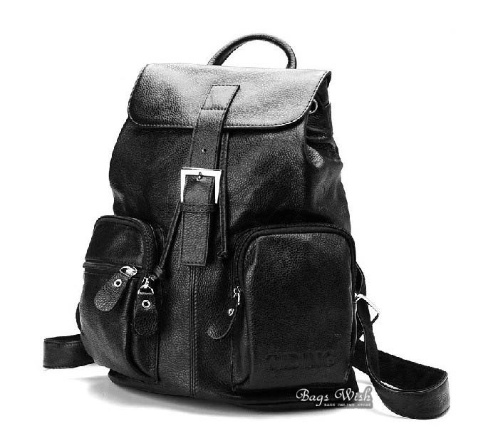 Leather school backpack black, coffee leather satchel bag