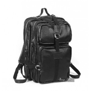 Leather purse backpack black, coffee leather rucksacks for men
