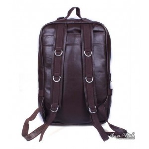 mens Leather purse backpack coffee