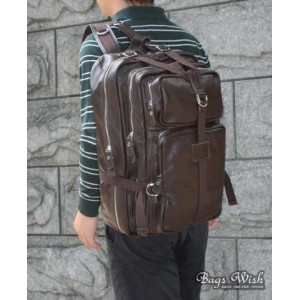 coffee leather rucksack