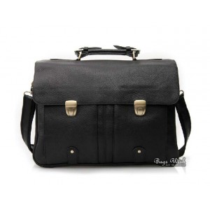 Quality leather briefcase black, mens leather 16 laptop briefcase